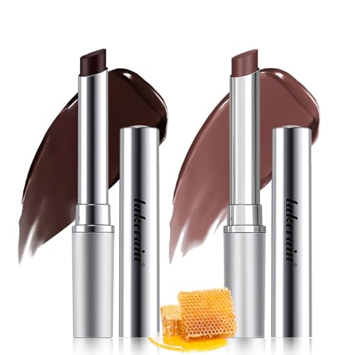 WEEMAY 2Pcs Honey Noir Lipstick Deep Moisturizing Black Cherry Tint Lip Balm Nourishing Honey Noir Lipgloss Black and Nude Lip Tint Hydrating Lipgloss for All Skin Tones