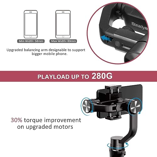 Image of hohem iSteady Mobile Plus 3 Axis Handheld Gimbal Stabilizer for iPhones, Android Phones Featuring Video Stabilizer with Inspection Mode, Sport Mode, Face Object Tracking, Motion Time-Lapse, Black