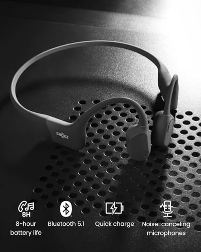 Shokz OpenRun (AfterShokz Aeropex) - Open-Ear Bluetooth Bone Conduction Sport Headphones - Sweat Resistant Wireless Earphones for Workouts and Running - Built-in Mic, with Headband (Black) - 4