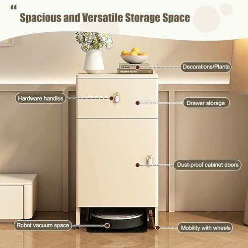 Meuble aspirateur robot peu encombrant pour libérer de l'espace au sol