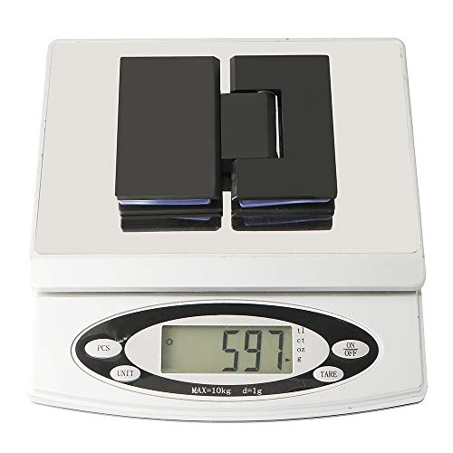 Alise Glass Shower Doors Hinge Heavy Duty 180 Degree Glass Door Cupboard Showcase Cabinet Clamp Replacement Parts,Stainless Steel Matte Black Finish #TOP6