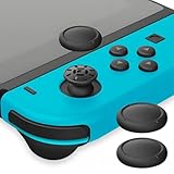 ShotR Switch Joy-Con 用 スイッチ ジョイコン カバー スティックカバー ボタンカバー アナログスティックカバー アナログジョイスティックカバー コントローラー キャップ ジョイスティックカバー ニンテンドースイッチ 修理 交換 純正 に近いデザイン ブラック 黒 2個入 (ブラック)