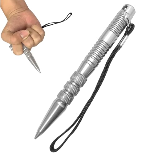 Multifunktionaler Schlüsselanhänger Tactical Pen 13 cm mit Extra Grip für große Hände Taktischer Kugelschreiber Notfallhammer und 2 Verwendungsmöglichkeiten robust und praktisch