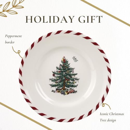 Spode Christmas Tree Canape Plates - Set of 4 | Peppermint Design, Holiday Appetizer Plate | Christmas Serving & Festive Dish | Seasonal Decorative Plate, Holiday Tableware by Spode - Image 6