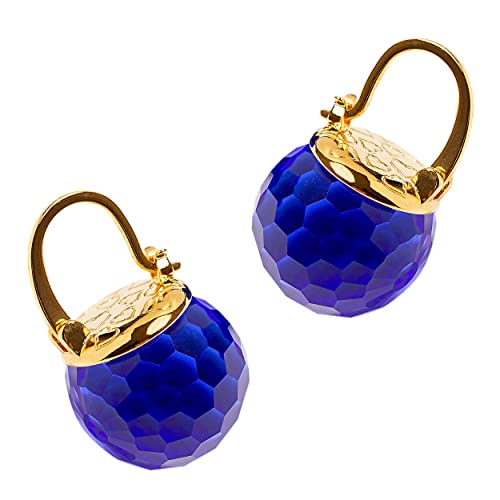 Image of Crystal Earrings for Women, Sparkly Austrian Crystal Disco Ball Earrings, 18K Gold Plated Post Drop Earrings with Colorful Spheres, Hypoallergenic & Lightweight, Ideal Gift for Her
