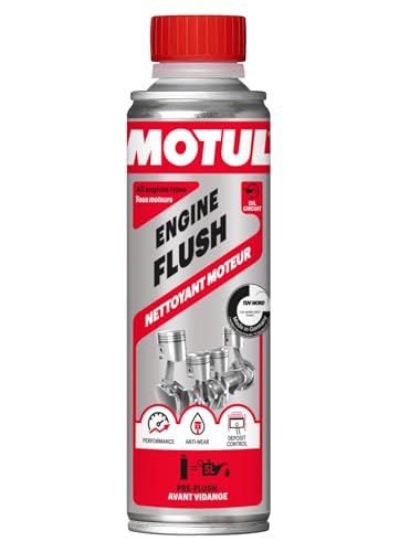 Motul - Nettoyant Moteur Avant Vidange - Additif Huile Moteur Essence et Diesel - Anti-Usure, Performance - Réduction Consommation et Émissions - Idéal Avant Contrôle Technique - Engine Flush - 300 ml