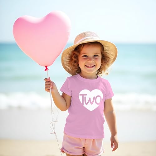 Image of 2nd Birthday Shirts Girls Heart Toddler Girl Outfit 2 Year Old Shirt Two Happy Bday Second Gift tee