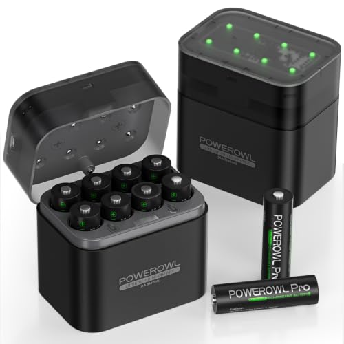POWEROWL 1.5V Rechargeable Lithium AA Batteries 8 Pack with Charger, 3600mWh Double A Battery with...