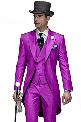Rdzding Mens Tailcoat Tux 3 Piece Slim Fit Blazer Suits Formal Jacket Long Tail Tuxedos Banquet Party Coats Outerwear2