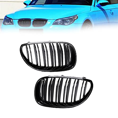 Parrilla delantera para coche BMW Serie 5 E60 E61 con diseño de rejilla doble línea