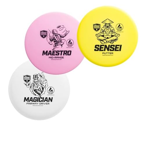 Discmania Active Soft Disc Golf Set of 3 – Includes Disc Golf Putter, Mid-Range and Driver (Colors Will Vary)