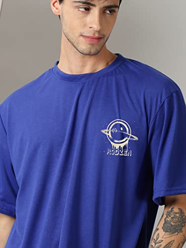 Image of RodZen Oversized Drop Shoulder Half Sleeves Round Neck Solid Cotton Blend Combo T-Shirt for Men