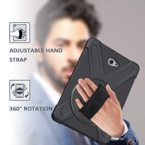 Galaxy Tab A 10.1 P580 2016 Case, Kiq Shockproof Heavy Duty Military Full-Body Protection Kickstand Screen Protector For Samsung Galaxy A 10.1 With S-Pen 2016 Sm-P580 & Sm-P585 (Shield Black) #TOP6