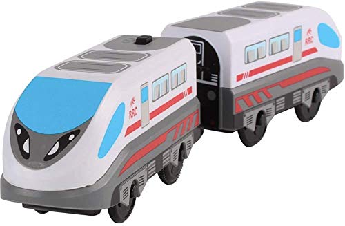 Tren eléctrico de Juguete, Locomotora eléctrica ferroviaria Tren ferroviario de Madera, Tren eléctrico magnético Juguete magnético para niños Niños Niñas Regalos (Type B) Cover