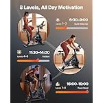 Merach Magnetic Exercise Bike, Low Noise Stationary Bike for Home with Comfortable Seat Cushion, Spinning Bike with 330 lb Weight Capacity, Exclusive App, Tablet Mount and Fitness Courses - Image 4