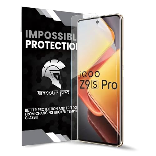 Image of ArmourPro Screen Protector for iQOO Z9s Pro & IQOO Z9s, Premium Ultra Thin TPU Front Membrane Guard, Bubble-Free, Edge to Edge Coverage, Fingerprint Friendly | Crystal Clear, 1 Pack