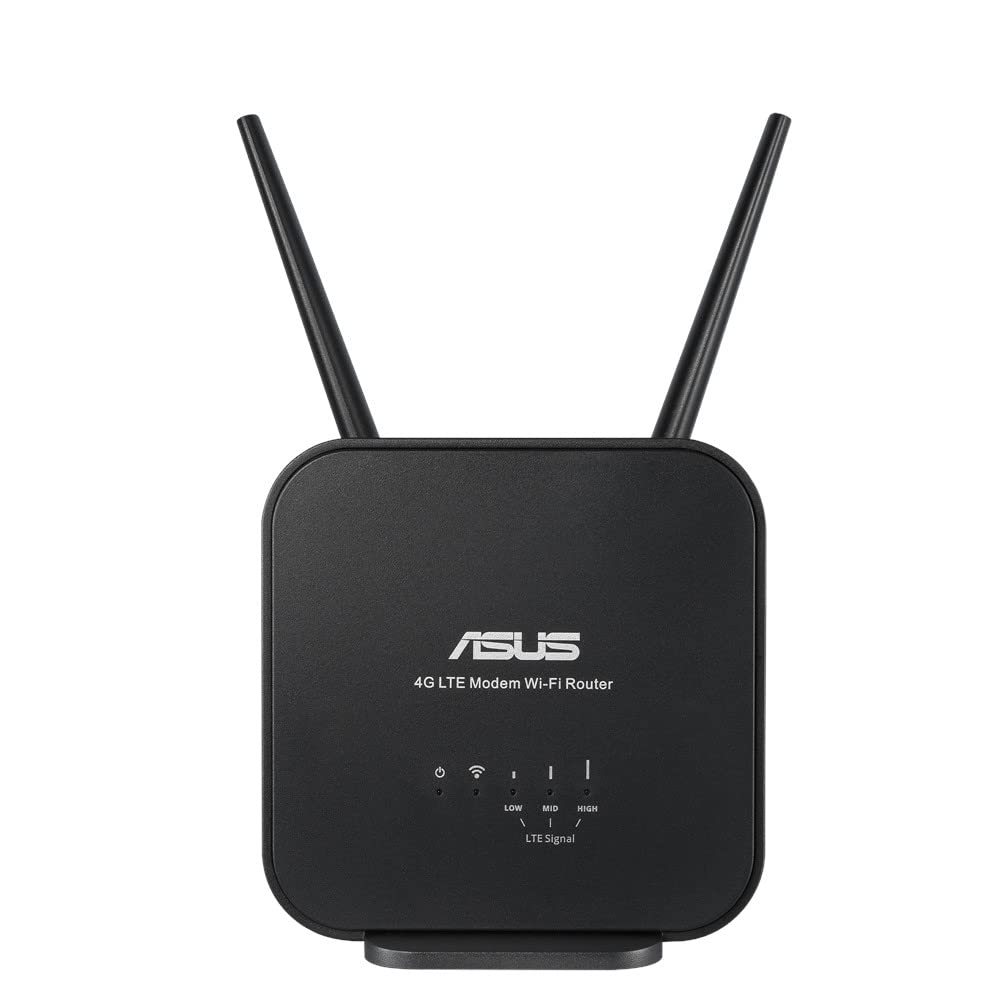 ASUS 4G N12 B1 Modem Router LTE, Velocità Internet Fino a 150Mbps, Velocità WiFi fino a 300Mbps, 3G e 4G, Porta Ethernet, Firewall, Installazione Facile Plug-n-Surf, Nero