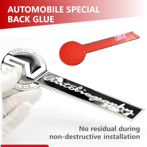Image of Special Vechicle Symbol R-Dynamic Sports 3D Badge,Car Body Trunk Fender R-Dynamic Emblem Logo Sticker Compatible with Jagvar Land R0ver Accessories (SV Bright Black)