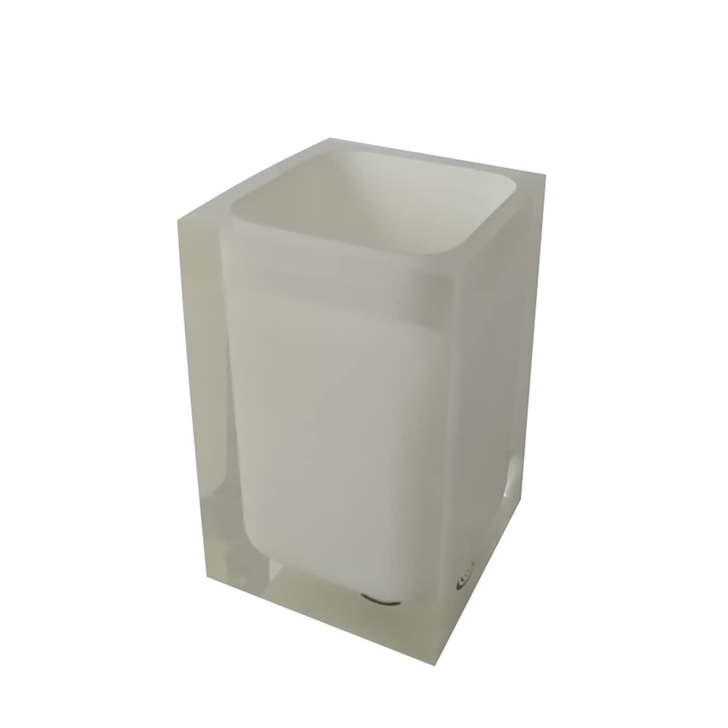 Gedy White Auckland Bathroom, Dimensions and Weight: 11 x 7.2 x 7.2 cm & 0.25 kg, Transparent Resin Toothbrush Holder, R&D Design, Handmade, 2 Years Warranty, Unique