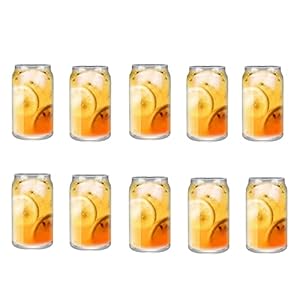 tronco Can Beer Glass,Drinking Glasses 10 pcs Set,16 oz Can Shaped Glasses,Beer Can Glass Cup,Beer Glass Tumbler,Beer…