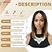 MIMAN 12 Inch Shoulder Length Ombre Brown Bob Wigs for Women Small Lace Front Wig Middle Part Straight Natural Synthetic Hair Replacement Wigs