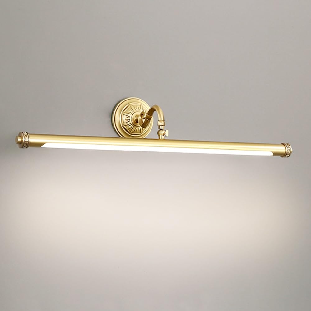 Lámpara De Tocador De Cobre Luces De Espejo De Baño Con Pantalla De Lámpara De PC Luces De Imagen Ajustables Apliques De Pared For Sala De Estar Vestidor Iluminación De Baño Sala De Exposiciones(71cm)
