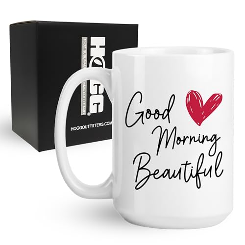 Hogg Good Morning Beautiful Mug, 15 oz Ceramic Lighthearted Humor Coffee Cup, Good Morning Beautiful Coffee Mug, Gifts For Best Friend Woman, Friend Gifts For Women