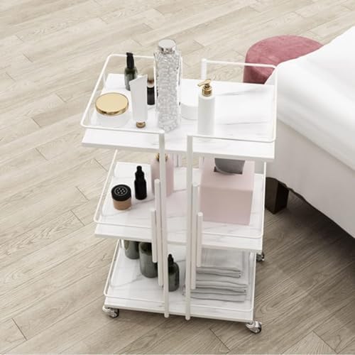 Carrito utilitario con ruedas bloqueables – Almacenamiento rodante multiusos para baño, tatuajes, manicura y organización de equipos faciales