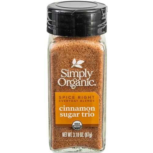 Simply Organic Cinnamon Trio, 3.1 Ounce Bottle, Blend of Premium Ceylon, Korintje and Viatnamese Cinnamon, Sweet Warm Flavor