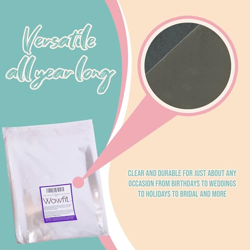image for Wowfit Cello Bags,10 CT 9x20 inches Clear Cellophane Bags Perfect for 