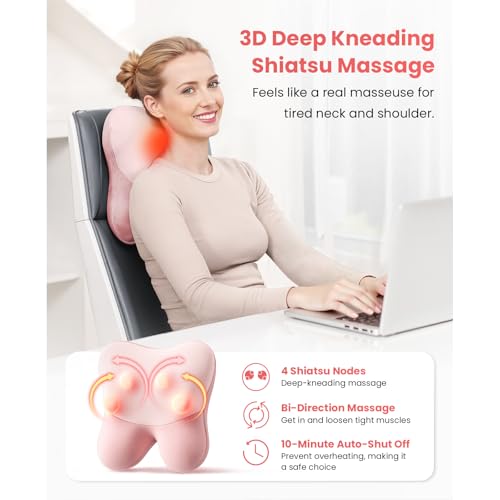 Image of BOB AND BRAD Back Massager with Heat FSA Eligible, EZBack Corded Back Massager for Pain Relief Deep Tissue, Shiatsu Back Massage Pillow, Soothing Muscle Tension Upper & Lower Back Relief