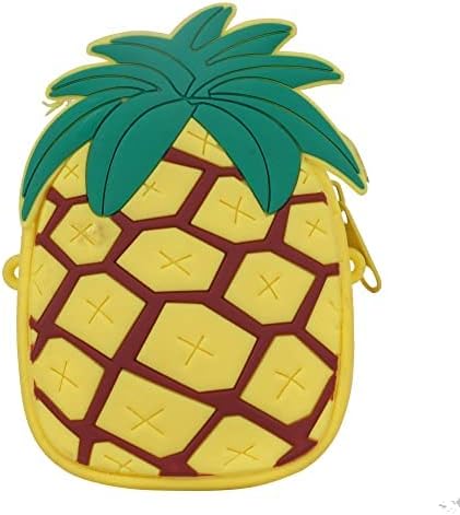 EITHEO Girls Mini Cute Pineapple Silicon sling Bag Crossbody Kids Girl's Shoulder Messenger Side Small Bag for casual party messenger bag for women Coin wallet purse party zipper pocket Travel Bag
