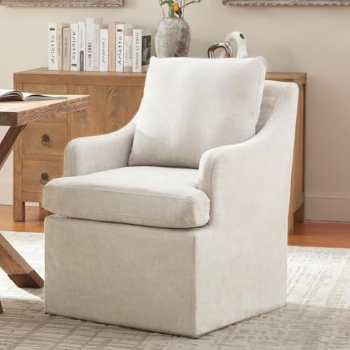 VKNOW Upholstered Dining Chairs with Casters Beige