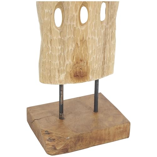 Escultura Decorativa de Madera Teak Hecha a Mano 7x6x49 in miniatura 5