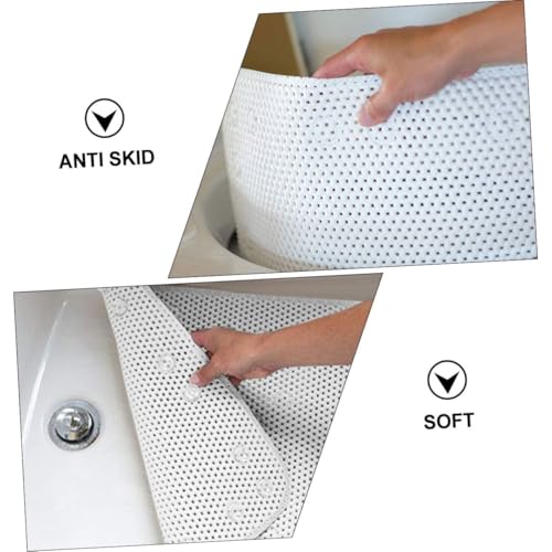 Alfombrilla de bañera antideslizante segura de PVC lavable a mano con ventosas para baño 8