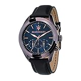 Funktionen: Chronograph Herrenuhr, Kollektion Traguardo, Quarzuhrwerk, Stoppuhr, aus Edelstahl und Leder - R8871612008