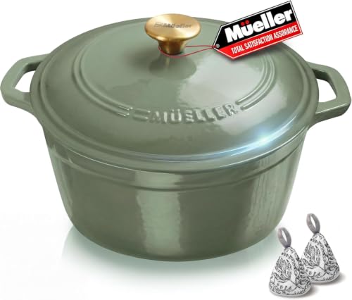 MÜELLERHOME 6 Quart -Round Enameled Cast Iron...