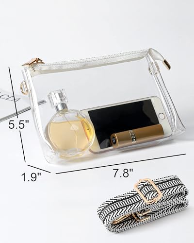 Image of Lorbro Clear Purse for Women Stadium Approved, Clear Crossbody Bag with Zipper Closure, Transparent Purse for Concert Sports
