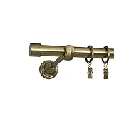 Gardienenstange mit Wandhalter, Gardinenringe und Enstücken