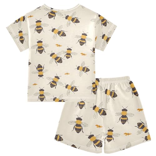 ALAZA Bee Funny Stylish Pajamas Short Sleeve 2 Piece Sleepwear Top and Bottom Pajama Set Unisex2