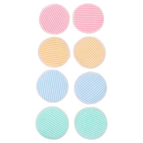 FRCOLOR 8Pcs Bamboo Makeup Remover Pads Reusable Washable Cotton Rounds Double Layer Crystal Cleansing Pads with Storage Bag for Home Travel
