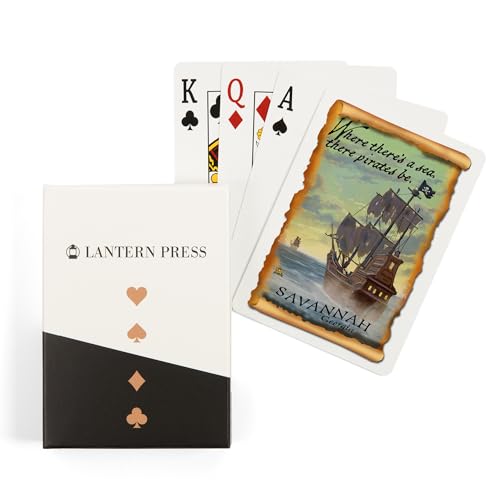 Lantern Press Savannah, Georgia, Barco Pirata, 52 Cartas Póker