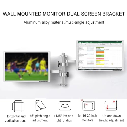 Support mural écran PC orientable et inclinable pour moniteur 16-32" - 2