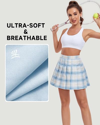 Image of Pleated Skirts for Women Tennis Skirt with Shorts High Waisted Mini Skort