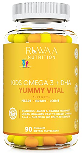 Omega 3 Gummies For Kids, Dha Gummies For Kids, Plant-Based Omega 3 6 9 + Dha & Vitamin C: Immune Support, Heart, Brain, Eye & Joint Supplement, Vegetarian, Gluten Free, Non-Gmo, 90 Gummies (1) #TOP20