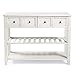 Walker Edison Modern Farmhouse Wood Buffet Sideboard Entryway Serving Storage Cabinet Doors-Dining Room Console, 48 Inch, White