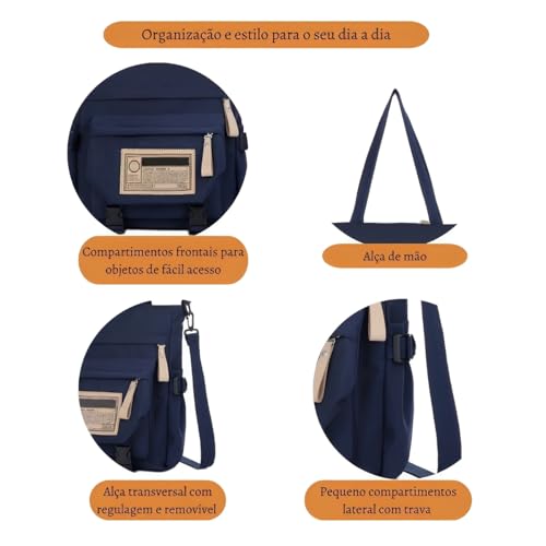 Bolsa Feminina Casual Moderna Alça Ajustável Transversal Lateral Ombro Tendência Estilosa Compacta E