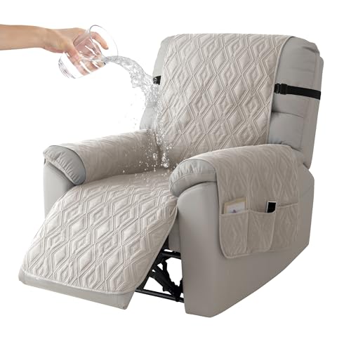 Eco-Ancheng Waterproof Recliner Cover Recliner Chair Cover Nonslip Covers for Recliner Chair Slipcover with Pocket Elastic Straps Reclining Slipcovers Stay in Place Recliner Protector for Kids Pets 09