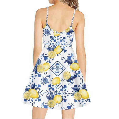 Image of Biyejit Women Casual Loose Dress Strap Long Summer Beach Swing Dress