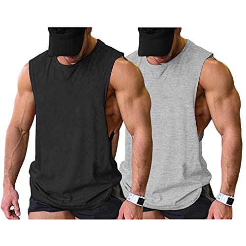 Image of COOFANDY Men Workout Tank Top 2 Pack Gym Bodybuilding Sleeveless Muscle T Shirts